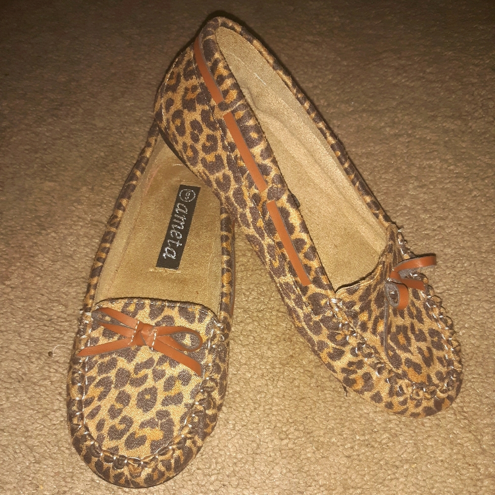Cheetah loafers, worn once